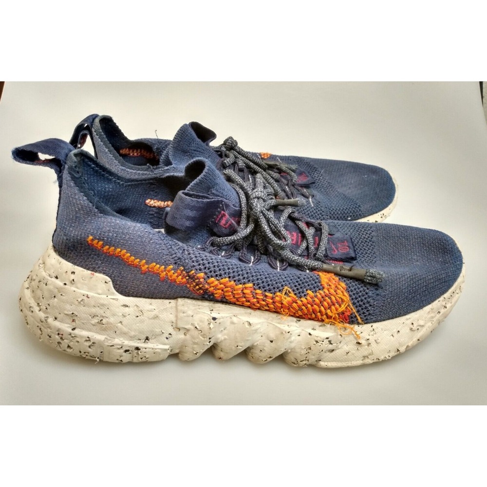 Nike Space Hippie 01 Shoes Blue Recycle DN0010-400 Navy Orange White Mens Sz 8.5